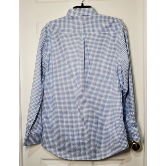 Jos. A. Bank Traveler Men’s Dress Shirt Size 16 32/33 | Blue Check Pattern 100% - Picture 2 of 11